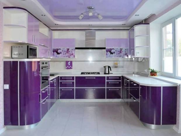 diseño de cocina 21 blanco y violeta